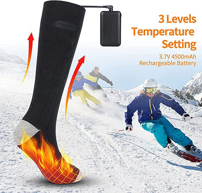 Verwarmde Sokken | Oplaadbare Elektrische Voetwarmers voor de Winter | Accu-aangedreven Buiten Sokken