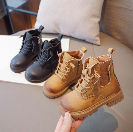 Veterboots voor Kinderen – Hoogwaardige Leer, Antislipzool, Ademend Ontwerp – Perfect voor Actieve Kinderen