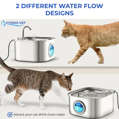 AquaZacht Fluisterstille Drinkfontein voor Huisdieren – 3,2L met LED, RVS & 5-Fase Filtratie