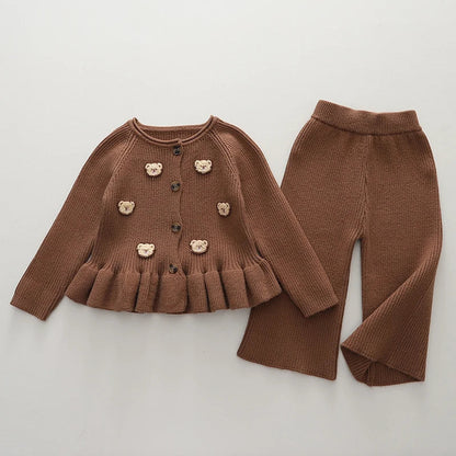 Winterset voor Kinderen – Zachte en Warme Tweedelige Outfit met Beren Design – Duurzaam Materiaal