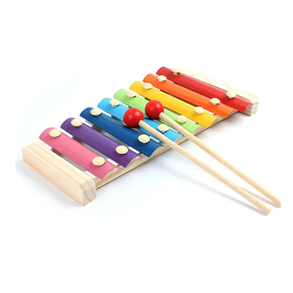 Xylofoon – Kleurrijk Houten Muziekinstrument met Aluminium Platen, Inclusief 2 Hamers – Ideaal voor Muziekontdekking