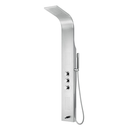 VoordeelPaleis Luxe massage douchepaneel - Arlan 160x20x7 cm Mat Chroom