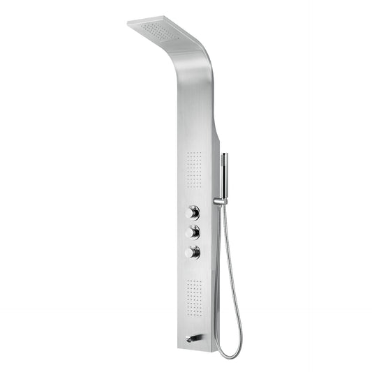 VoordeelPaleis Luxe massage douchepaneel - Arlan 160x20x7 cm Mat Chroom