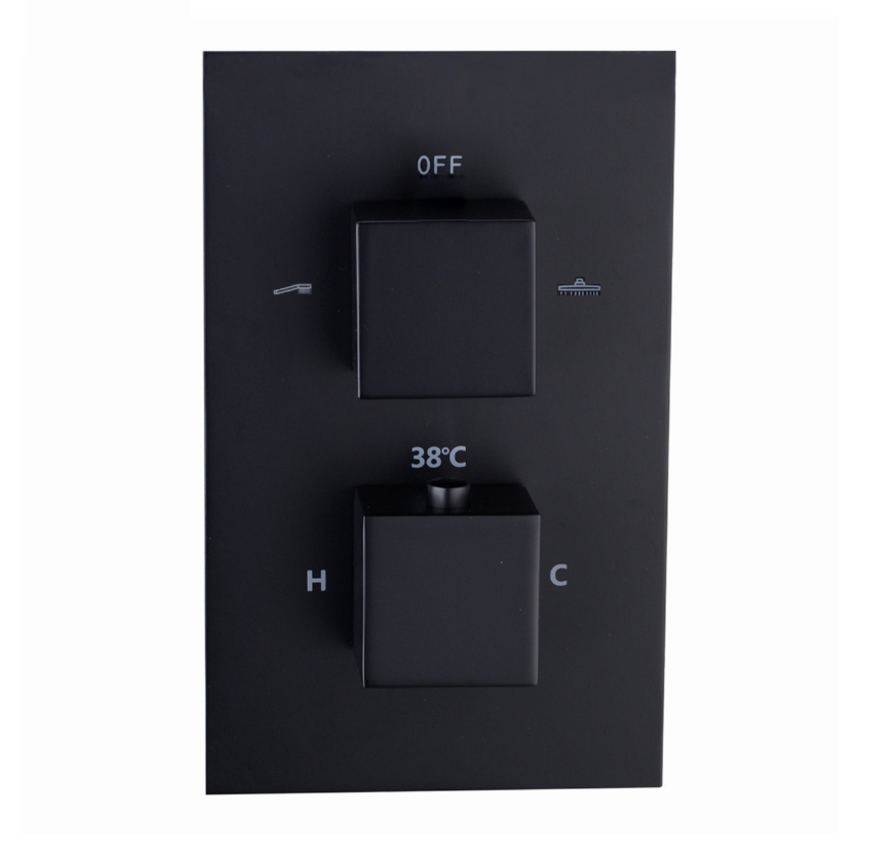VoordeelPaleis® Doucheset Manhattan Premium 12 inch regendouche vierkant 2-weg zwart inbouw