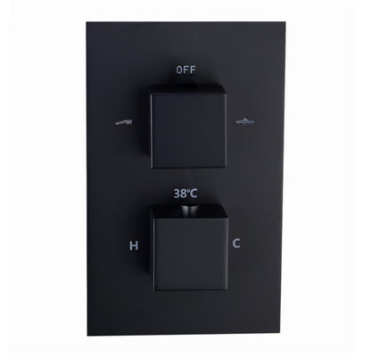 VoordeelPaleis® Doucheset Manhattan Premium 12 inch regendouche vierkant 2-weg zwart inbouw