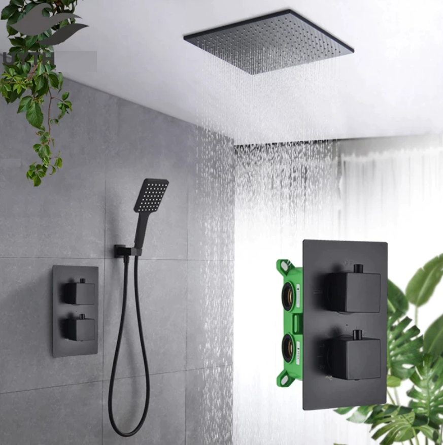 VoordeelPaleis® Blackline Thermostatisch 2 weg inbouwsysteem losse unit
