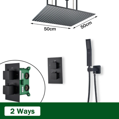 VoordeelPaleis® Blackline Thermostatisch 2 weg inbouwsysteem losse unit