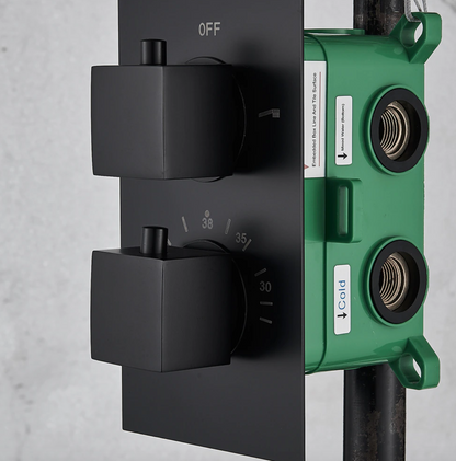VoordeelPaleis® Blackline Thermostatisch 2 weg inbouwsysteem losse unit