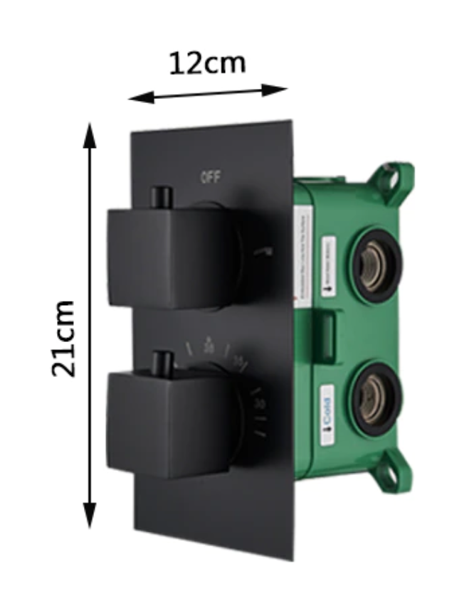 VoordeelPaleis® Thermostatische Doucheset Premium 12 inch 40 cm regendouche vierkant 2-weg zwart inbouw (kopie)