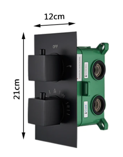 VoordeelPaleis® Thermostatische Doucheset Premium 12 inch 40 cm regendouche vierkant 2-weg zwart inbouw (kopie)