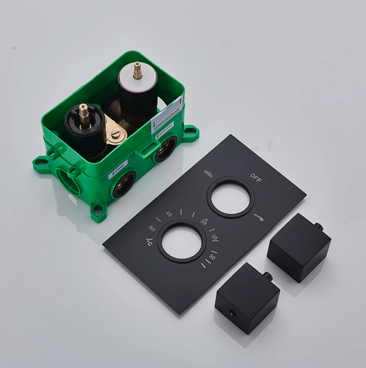 VoordeelPaleis® Blackline Thermostatisch 2 weg inbouwsysteem losse unit