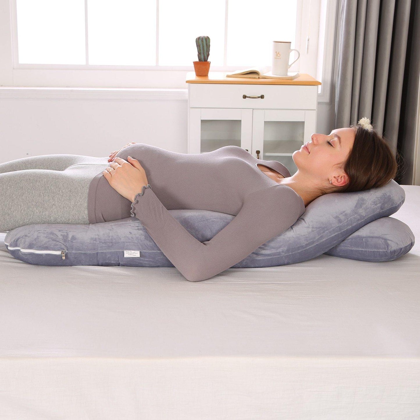 Zwangerschapskussen – Ergonomisch U-Vormig Ontwerp, 100% Katoen – Ideaal voor Comfort tijdens de Zwangerschap