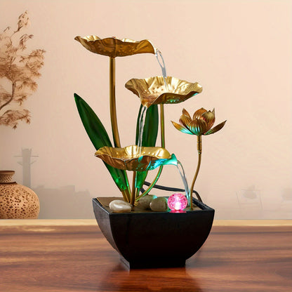 Lotus Binnenfontein met LED-verlichting – Rustgevend Watereffect voor Ontspanning
