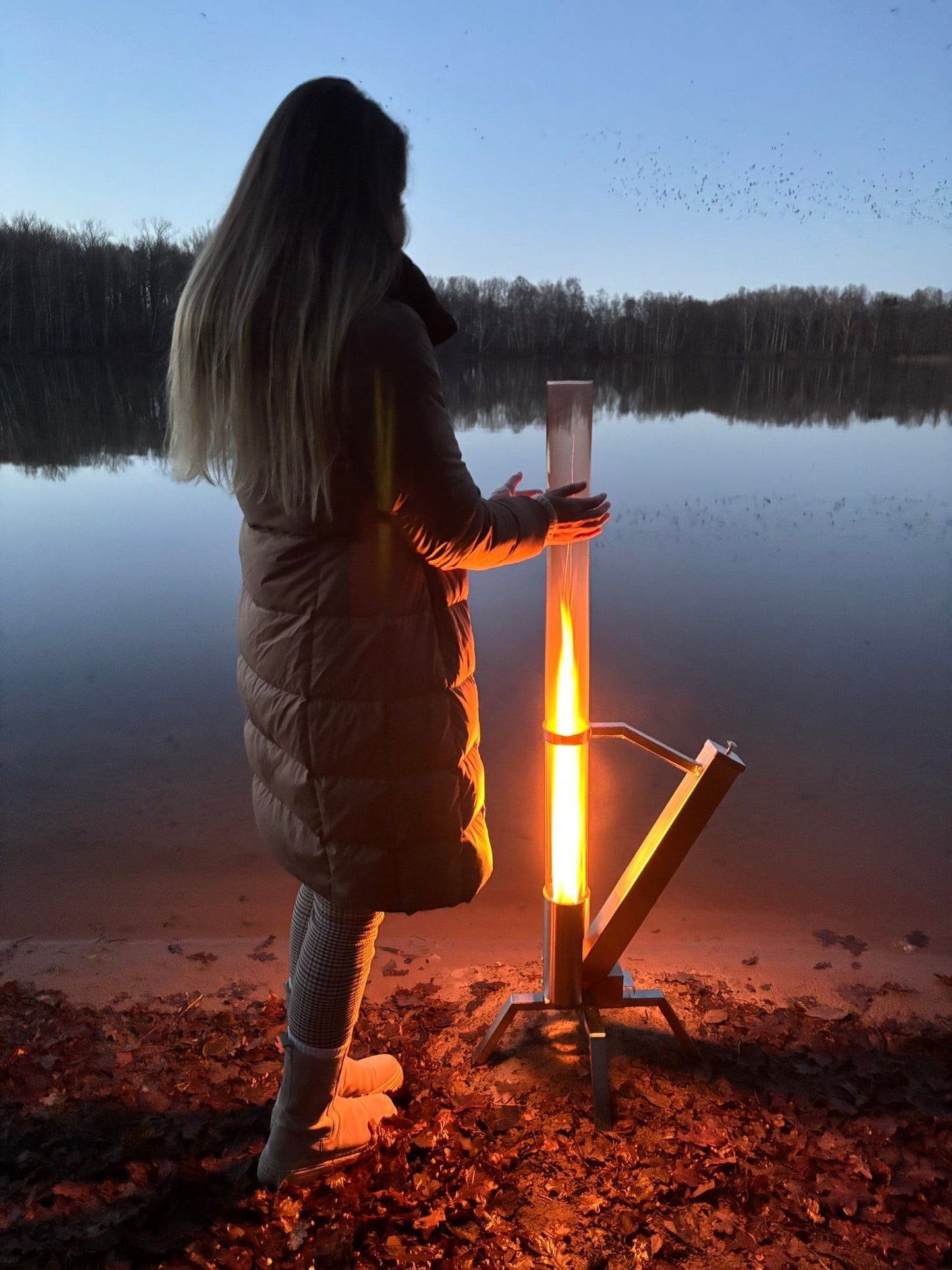 Pellet Terrasverwarmer met Fire Tube – Stijlvolle Buitenheater voor Tuin & Terras