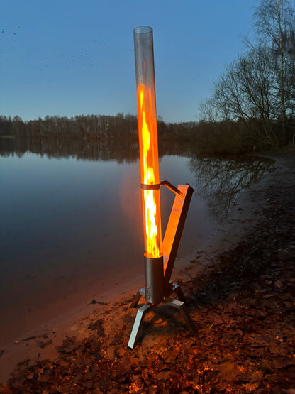 Pellet Terrasverwarmer met Fire Tube – Stijlvolle Buitenheater voor Tuin & Terras