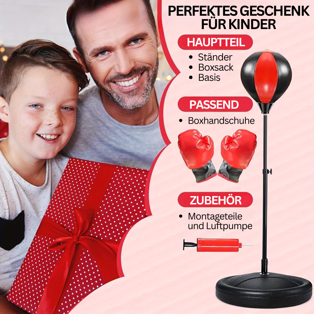 BoksFun JuniorSet – Verstelbare Bokszak met Handschoenen voor Kinderen