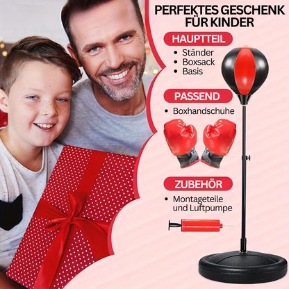 BoksFun JuniorSet – Verstelbare Bokszak met Handschoenen voor Kinderen