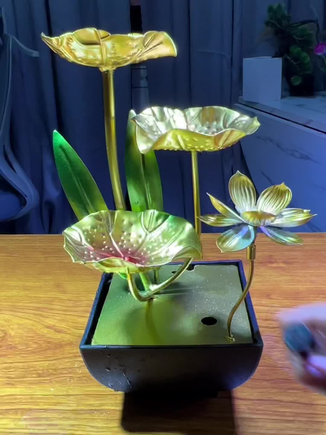 Lotus Binnenfontein met LED-verlichting – Rustgevend Watereffect voor Ontspanning
