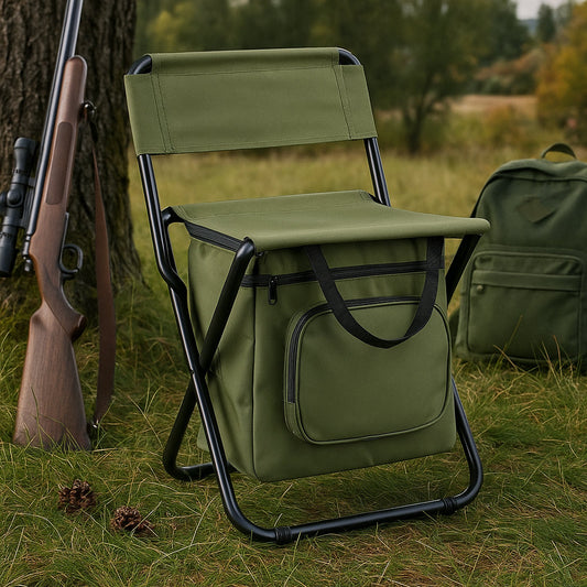 ChillPack Outdoorstoel – Opvouwbare Campingstoel met Rugleuning en Geïntegreerde Koeltas
