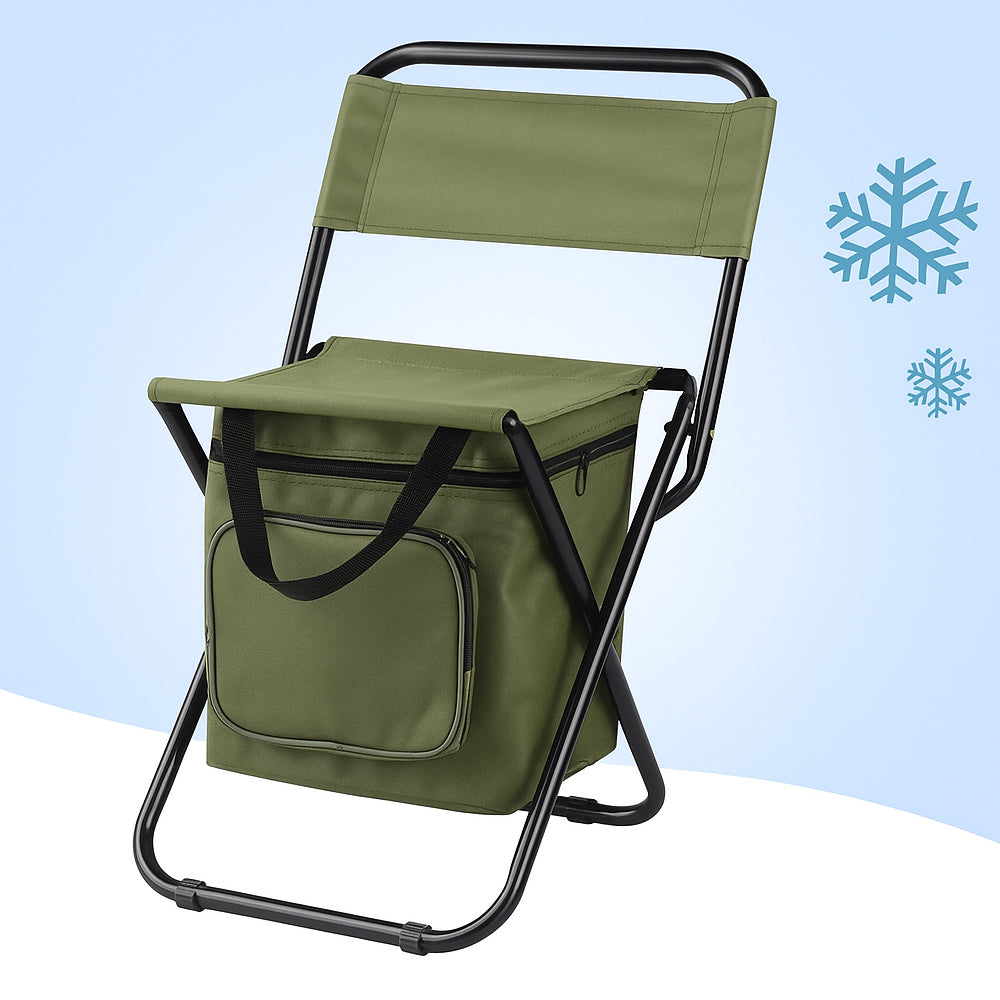 ChillPack Outdoorstoel – Opvouwbare Campingstoel met Rugleuning en Geïntegreerde Koeltas