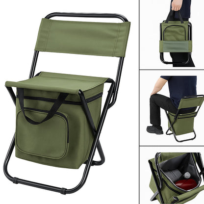 ChillPack Outdoorstoel – Opvouwbare Campingstoel met Rugleuning en Geïntegreerde Koeltas