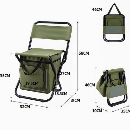 ChillPack Outdoorstoel – Opvouwbare Campingstoel met Rugleuning en Geïntegreerde Koeltas