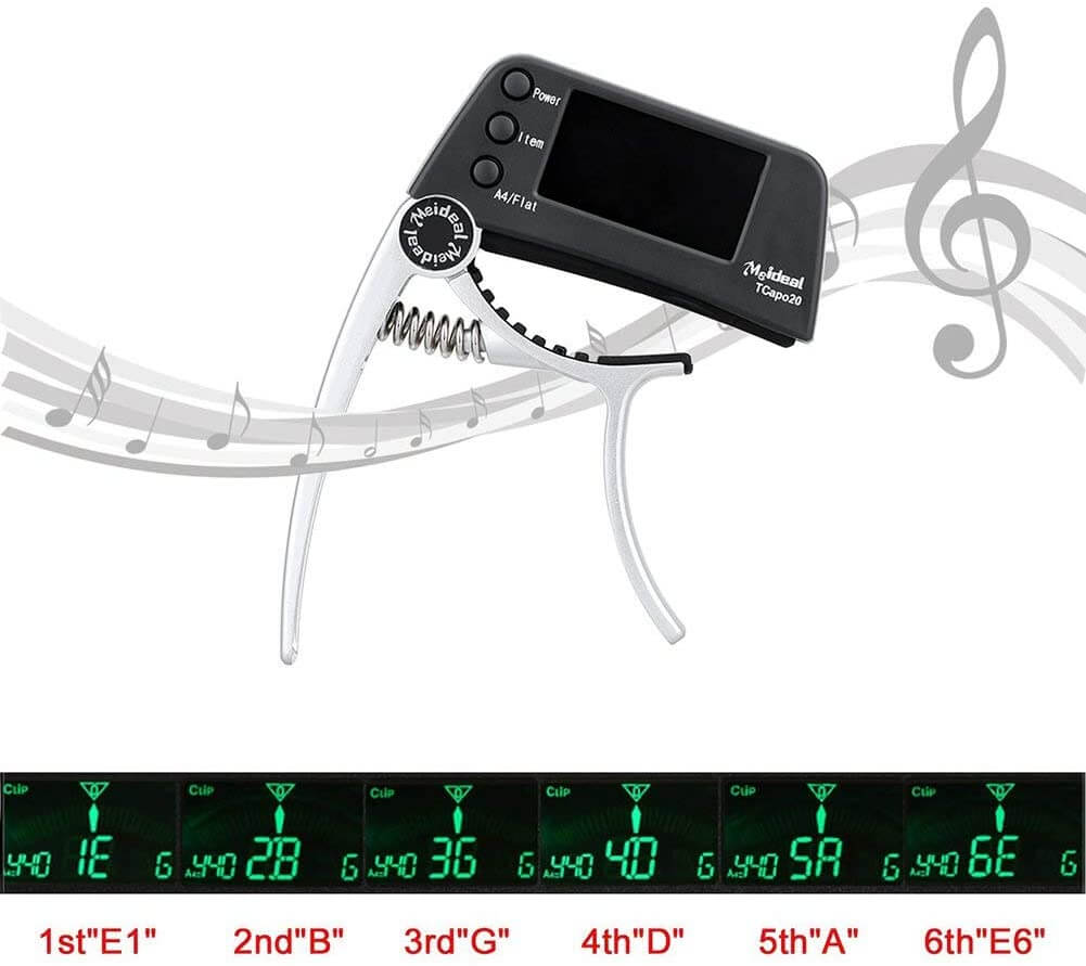 Capo & Tuner "TuneGrip" – 2-in-1 Gitaaraccessoire met LCD-scherm