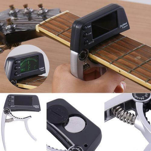 Capo & Tuner "TuneGrip" – 2-in-1 Gitaaraccessoire met LCD-scherm