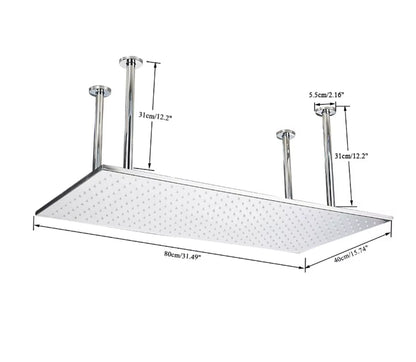 VoordeelPaleis® SmartPulse Plafond Regendouche Plateau Alicante 40x80 cm chroom glans