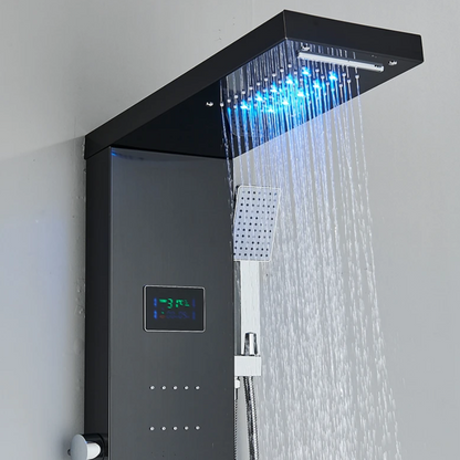 Douchepaneel Opbouwdouche VoordeelPaleis® Ciara LCD Premium mat zwart