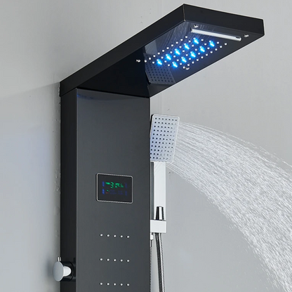 Douchepaneel Opbouwdouche VoordeelPaleis® Ciara LCD Premium mat zwart