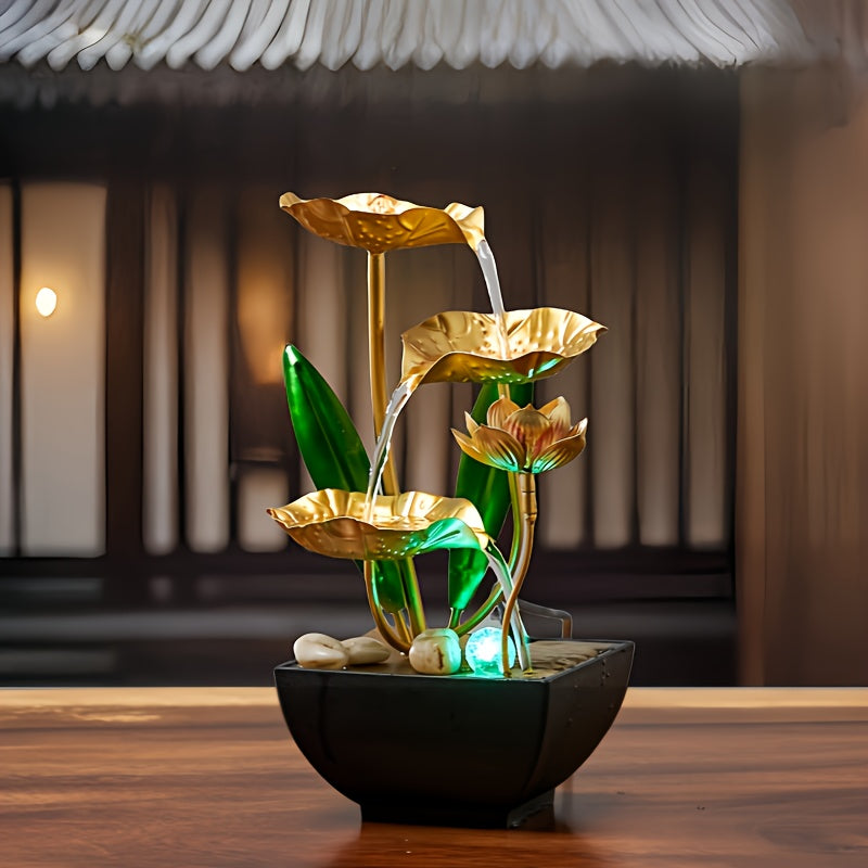Lotus Binnenfontein met LED-verlichting – Rustgevend Watereffect voor Ontspanning