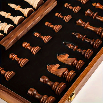 Chesstra houten schaakset – Handgemaakt, opvouwbaar met luxe afwerking