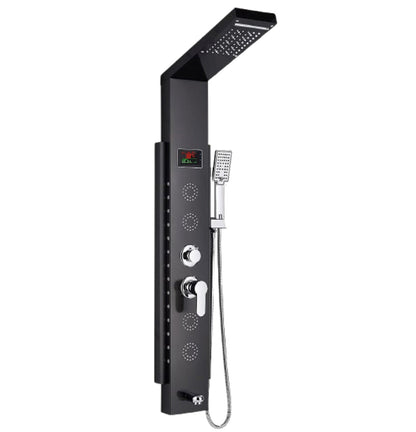 Douchepaneel Opbouwdouche VoordeelPaleis® Venus met hand- en voetendouche LCD Premium zwart