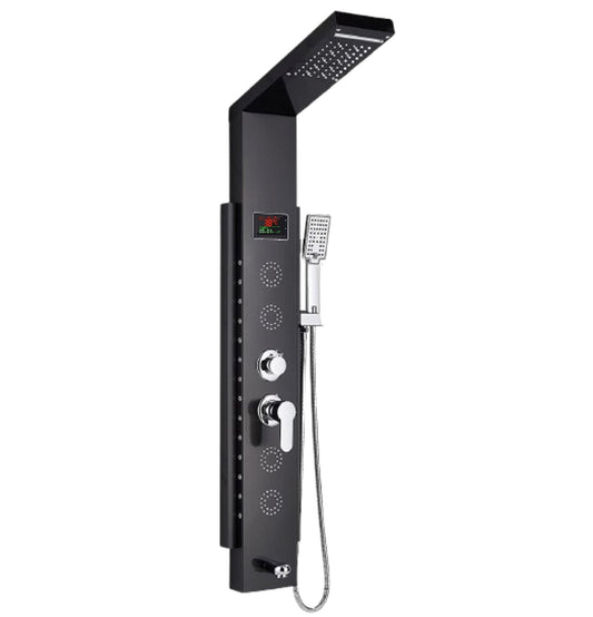 Douchepaneel Opbouwdouche VoordeelPaleis® Venus met hand- en voetendouche LCD Premium zwart