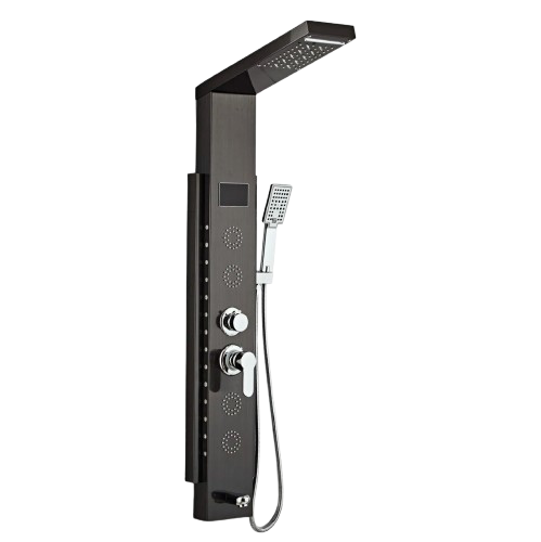 Douchepaneel Opbouwdouche VoordeelPaleis® Venus met hand- en voetendouche LCD Premium zwart