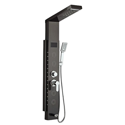 Douchepaneel Opbouwdouche VoordeelPaleis® Venus met hand- en voetendouche LCD Premium zwart