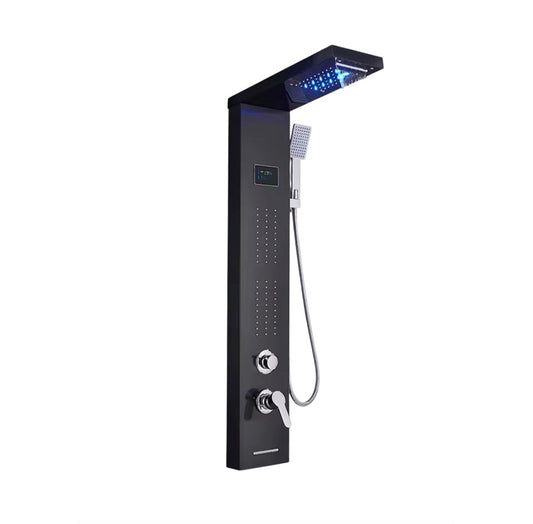 Douchepaneel Opbouwdouche VoordeelPaleis® Breza LCD Premium mat zwart