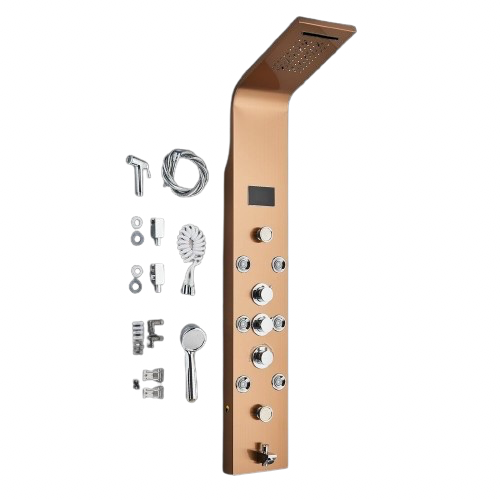 Douchepaneel Opbouwdouche VoordeelPaleis® Spine LCD Koper brushed