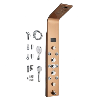 Douchepaneel Opbouwdouche VoordeelPaleis® Spine LCD Koper brushed