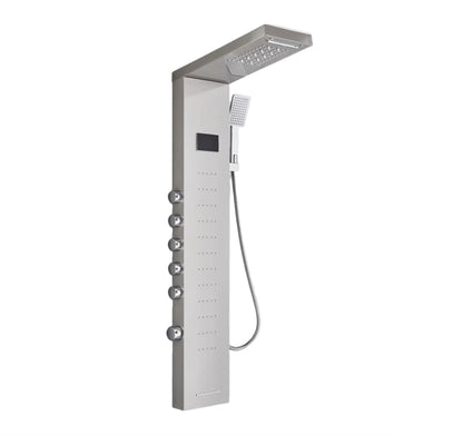 Douchepaneel Opbouwdouche VoordeelPaleis® Sana LCD Premium Zilver Brushed