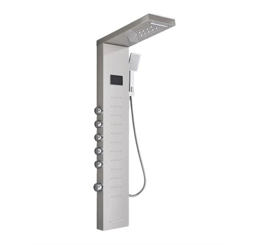 Douchepaneel Opbouwdouche VoordeelPaleis® Sana LCD Premium Zilver Brushed