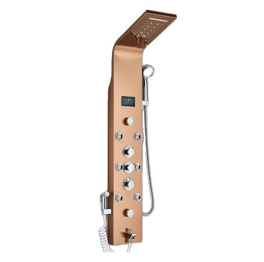 Douchepaneel Opbouwdouche VoordeelPaleis® Spine LCD Koper brushed