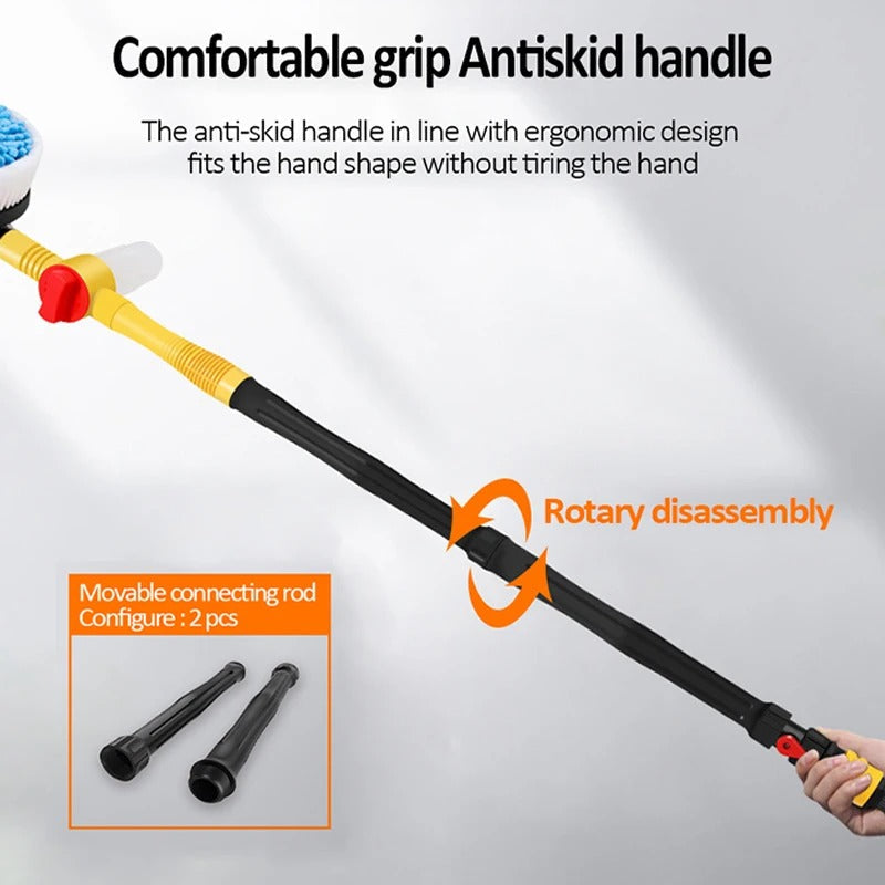 TurboBrush 360 Autowasborstel – Draaibare Borstel met Zeepdispenser & Verlengsteel
