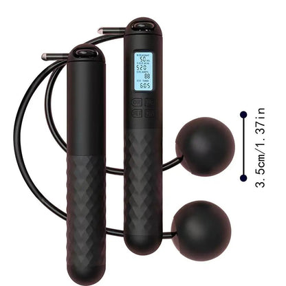 Draadloos Springtouw met Teller – Gewogen Handvatten voor Thuis Cardio Workouts