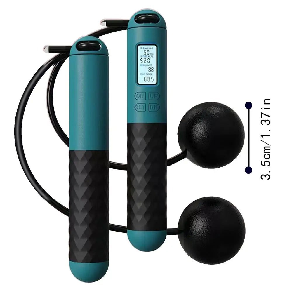 Draadloos Springtouw met Teller – Gewogen Handvatten voor Thuis Cardio Workouts
