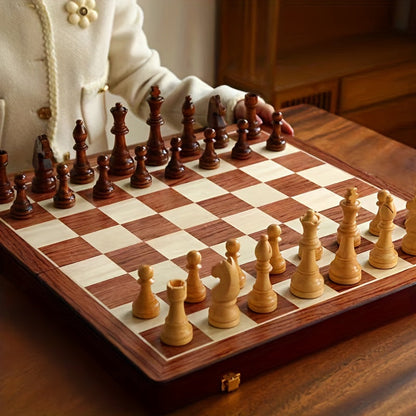 Chesstra houten schaakset – Handgemaakt, opvouwbaar met luxe afwerking