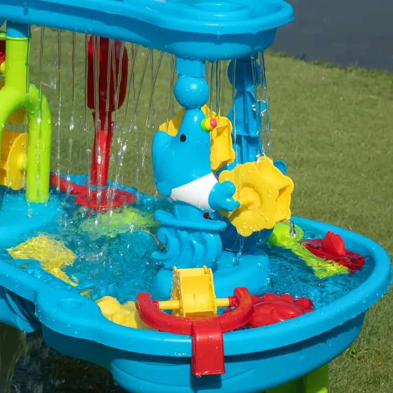 Zand- en Waterspeeltafel Kinderen met 3 Lagen en 15 Accessoires – Duurzaam en Veilig Buiten Speelplezier