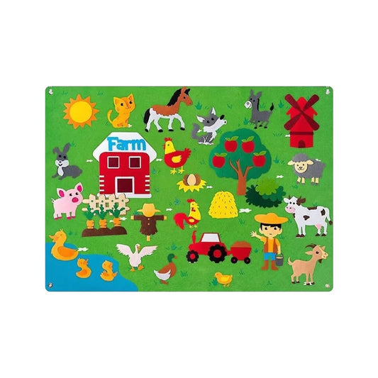Speelbord voor Peuters – Creatieve Boerderijervaring, Zacht Fleece – Ideaal voor Binnen en Buiten