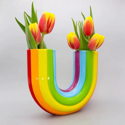 ArcBloom – Keramieken Regenboogvaas met Artistiek Design